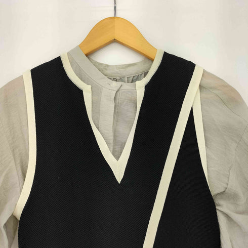 パブリックトウキョウ PUBLIC TOKYO アシンメトリーニットジレ シャツワンピース レディース FREE
