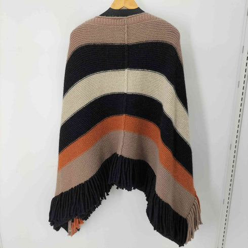 ソニアリキエル SONIA RYKIEL MADE IN ITALY フリンジボーダーニットポンチョ レディース ONE SIZE