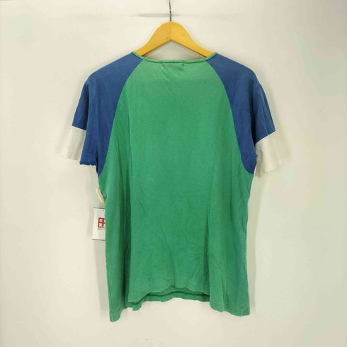 PERSON'S RACING TEAM フロッキー プリント スイッチング カラー Tシャツ 袖シングルステッチ メンズ