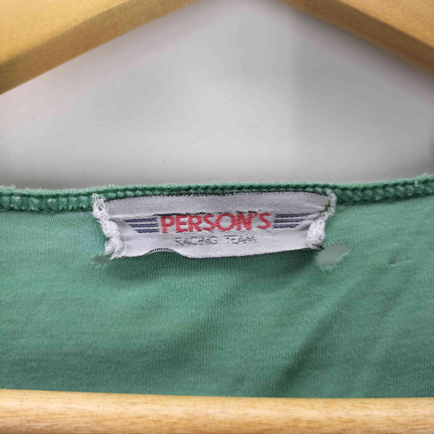 PERSON'S RACING TEAM フロッキー プリント スイッチング カラー Tシャツ 袖シングルステッチ メンズ