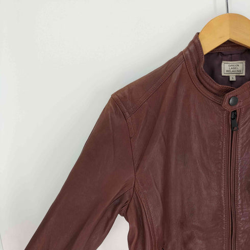ユナイテッドアローズグリーンレーベルリラクシング UNITED ARROWS green label relaxing SEMI/VEGE ライダースブルゾン ラムレザー ダブルジップ メンズ JPN:S