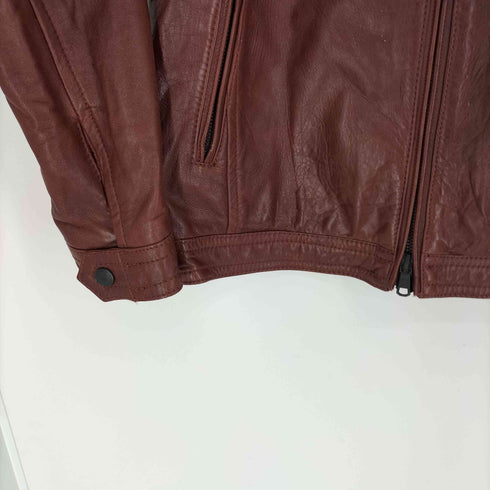 ユナイテッドアローズグリーンレーベルリラクシング UNITED ARROWS green label relaxing SEMI/VEGE ライダースブルゾン ラムレザー ダブルジップ メンズ JPN:S