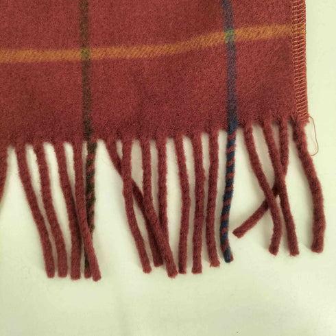 アクアスキュータム AQUASCUTUM ロゴ 刺繍 大判 ウール フリンジ マフラー メンズ 70×130cm