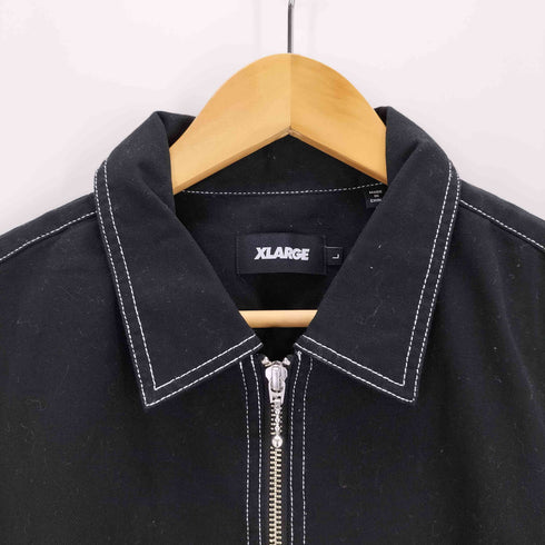 エクストララージ XLARGE STITCHED ZIP UP S/S WORK SHIRT メンズ JPN:L