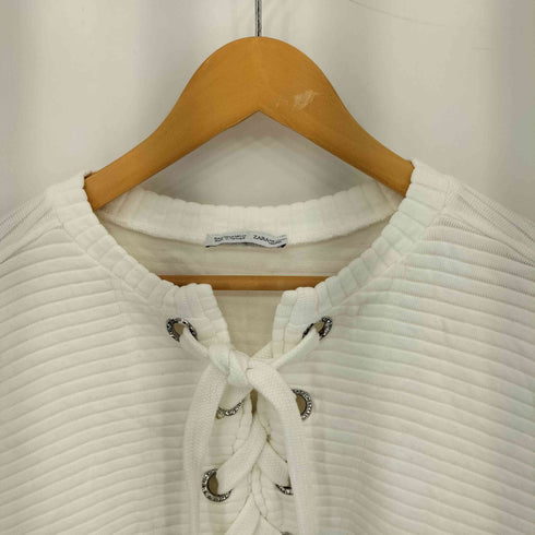 ザラ ZARA レースアップ スウェット トレーナー レディース M