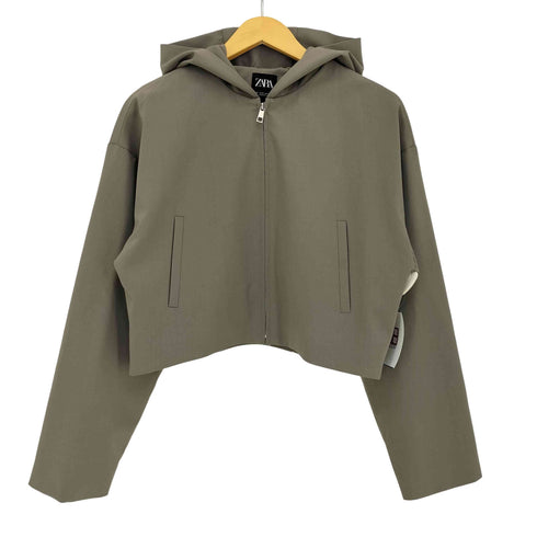 ザラ ZARA Cropped Jacket with Hood レディース import:M