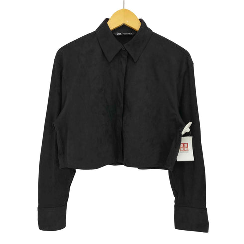 ザラ ZARA FAUX SUEDE CROP SHIRT レディース import:S
