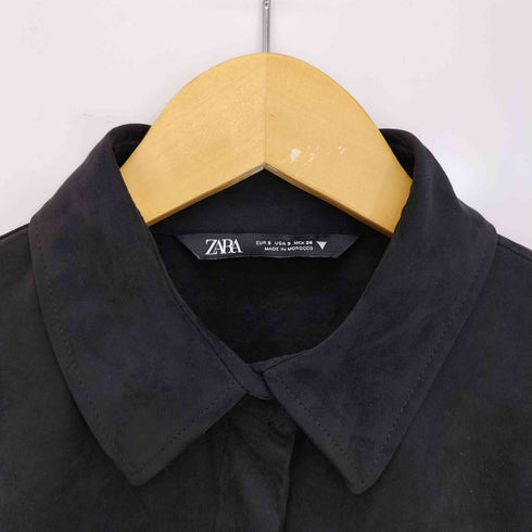 ザラ ZARA FAUX SUEDE CROP SHIRT レディース import:S