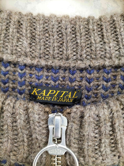 キャピタル KAPITAL 5G Wool Rib Knit zip Short Cardigan メンズ 3