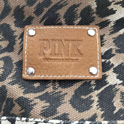 PINK ショルダー付き レオパード柄 ボストンバッグ Y2K レディース
