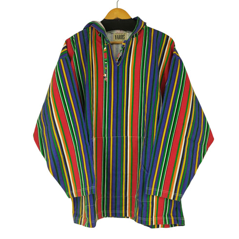 YARDS& CO マルチカラーストライプ コットン プルオーバーパーカー メンズ XXL
