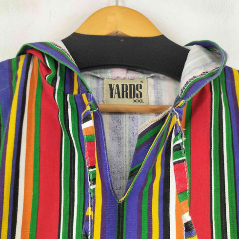 YARDS& CO マルチカラーストライプ コットン プルオーバーパーカー メンズ XXL
