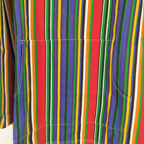 YARDS& CO マルチカラーストライプ コットン プルオーバーパーカー メンズ XXL