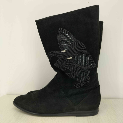 シャルルジョルダン CHARLES JOURDAN エレファント アニマルビーズ スエードブーツ レディース 7