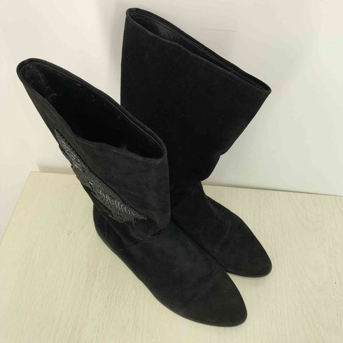 シャルルジョルダン CHARLES JOURDAN エレファント アニマルビーズ スエードブーツ レディース 7