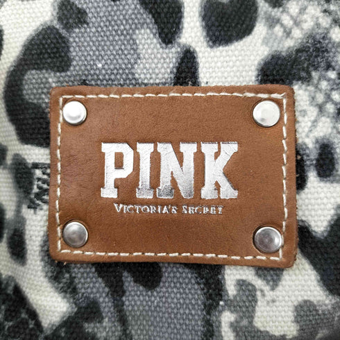 PINK ショルダー付き レオパード柄 ボストンバッグ Y2K レディース