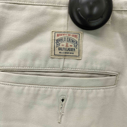 ポロバイラルフローレン Polo by RALPH LAUREN 90S USA製 ポロチノ ボックスタグ 内向き 2タック ワイド テーパード チノ スラックス パンツ メンズ 33×34