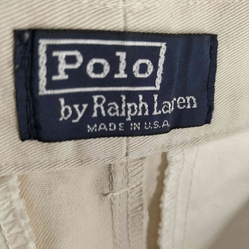 ポロバイラルフローレン Polo by RALPH LAUREN 90S USA製 ポロチノ ボックスタグ 内向き 2タック ワイド テーパード チノ スラックス パンツ メンズ 33×34