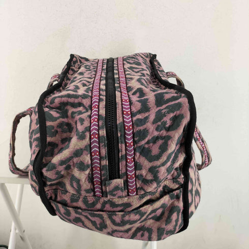 LAMPO/IDEAL ジッパー リバーシブルキルティング レオパードボストンバッグ メンズ