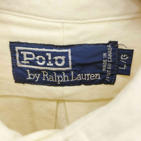 ポロバイラルフローレン Polo by RALPH LAUREN 90s カナダ製 レーヨン×ウール ポニー刺繍 BD 長袖シャツ メンズ L