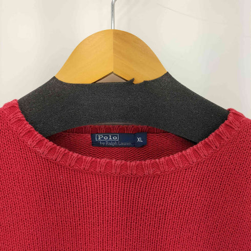 ポロバイラルフローレン Polo by RALPH LAUREN 90s ワンポイントポニー刺繍 コットンニット クルーネック セーター メンズ XL