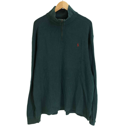 ポロラルフローレン POLO RALPH LAUREN 90S ポニー刺繍 ハーフジップ スウェット メンズ import:XL