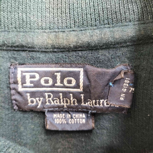 ポロラルフローレン POLO RALPH LAUREN 90S ポニー刺繍 ハーフジップ スウェット メンズ import:XL