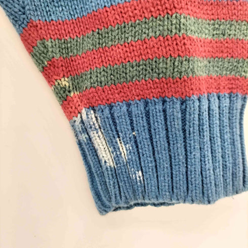 エディーバウアー Eddie Bauer 70-80s ラインデザイン コットンニット クルーネック セーター メンズ L