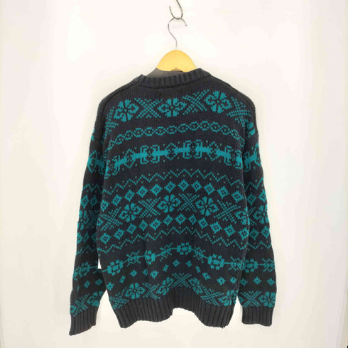 エディーバウアー Eddie Bauer 70-80s UK製 ノルディック柄 コットンニット セーター メンズ L