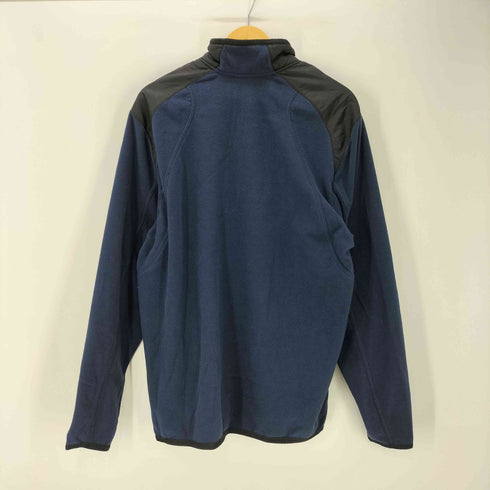 ナイキ NIKE 00S グレータグ スウッシュ ロゴ ナイロン 異素材切替 ハーフジップ フリース プルオーバー Dステッチ ポケット メンズ import:XL