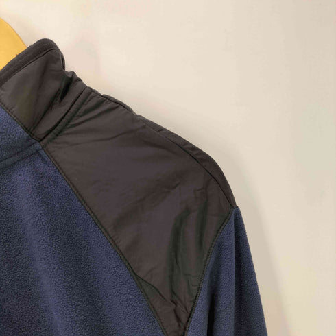 ナイキ NIKE 00S グレータグ スウッシュ ロゴ ナイロン 異素材切替 ハーフジップ フリース プルオーバー Dステッチ ポケット メンズ import:XL