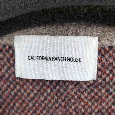 カリフォルニアランチハウス CALIFORNIA RANCH HOUSE モヘヤ混 総柄 ニットカーディガン メンズ import:L