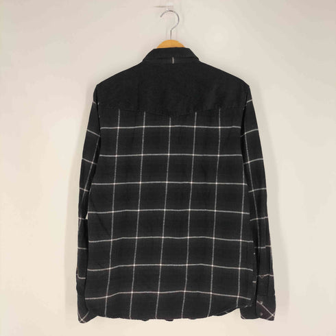 ディーゼル DIESEL コーデュロイ切替 スナップボタン チェック シャツ メンズ import:M