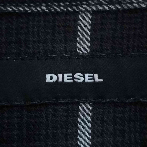 ディーゼル DIESEL コーデュロイ切替 スナップボタン チェック シャツ メンズ import:M