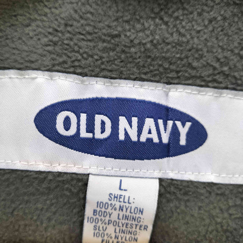 オールドネイビー OLD NAVY 90S 3Dポケット リップストップ ハーフジップ プルオーバー アノラック ジャケット 裏地フリース メンズ import:L