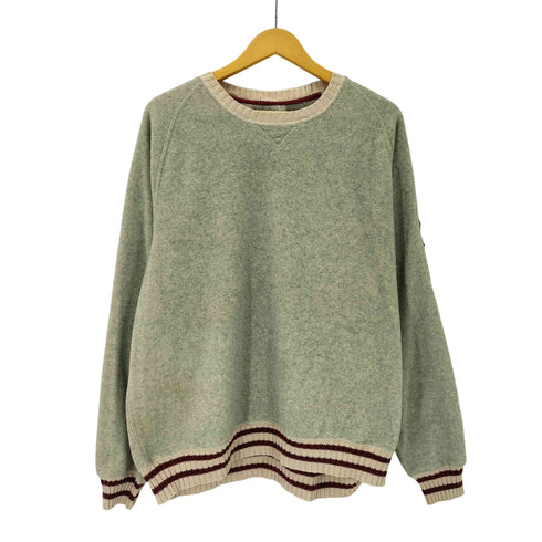 エディーバウアー Eddie Bauer 90S SPORT SHOP 前Vガゼット リブニット ポリ レーヨン ラグランスリーブ フリース スウェット メンズ import:XL