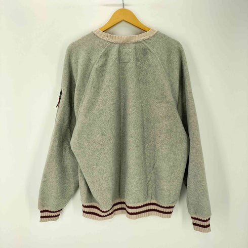エディーバウアー Eddie Bauer 90S SPORT SHOP 前Vガゼット リブニット ポリ レーヨン ラグランスリーブ フリース スウェット メンズ import:XL