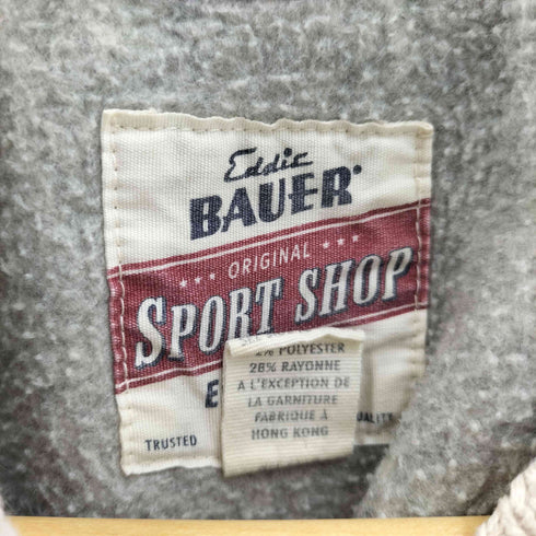 エディーバウアー Eddie Bauer 90S SPORT SHOP 前Vガゼット リブニット ポリ レーヨン ラグランスリーブ フリース スウェット メンズ import:XL