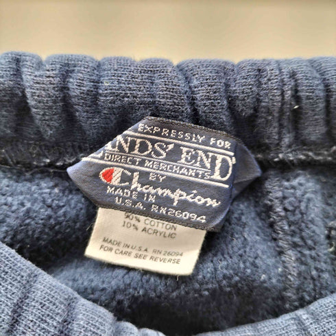 ランズエンド LANDS END 80S USA製 REVERSE WEAVE WARM-UP リバースィーブ 股下リブ 裏起毛 スウェット パンツ ジョガー パンツ メンズ L