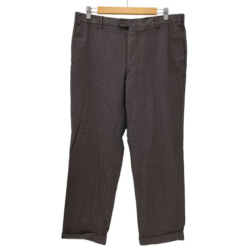サックスフィフスアベニュー SAKS FIFTH AVENUE Zanella イタリア製 OPTIジップ ミックスカラー ウール スラックス パンツ 裾ダブル メンズ 40