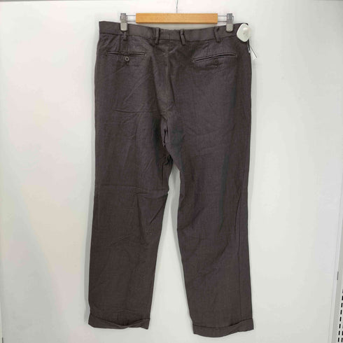 サックスフィフスアベニュー SAKS FIFTH AVENUE Zanella イタリア製 OPTIジップ ミックスカラー ウール スラックス パンツ 裾ダブル メンズ 40