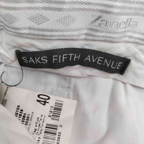 サックスフィフスアベニュー SAKS FIFTH AVENUE Zanella イタリア製 OPTIジップ ミックスカラー ウール スラックス パンツ 裾ダブル メンズ 40