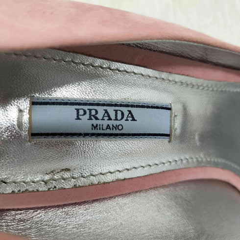 プラダ PRADA camoscio jewels ポインテッドトゥ スエード ビジュー ピンヒール パンプス レディース 40