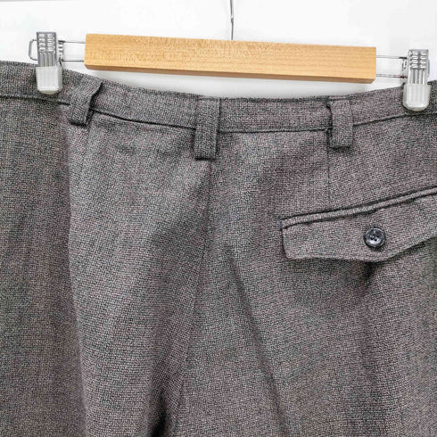 ユーロ ビンテージ WICOジップ 3タック 織り ワイド テーパード スラックス パンツ 裾ダブル メンズ