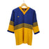 カンタベリー CANTERBURY 90S オーストラリア製 Vネック ボーダー カットソー ラガーシャツ 七分袖 メンズ import:M