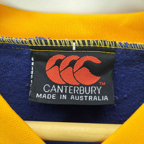 カンタベリー CANTERBURY 90S オーストラリア製 Vネック ボーダー カットソー ラガーシャツ 七分袖 メンズ import:M