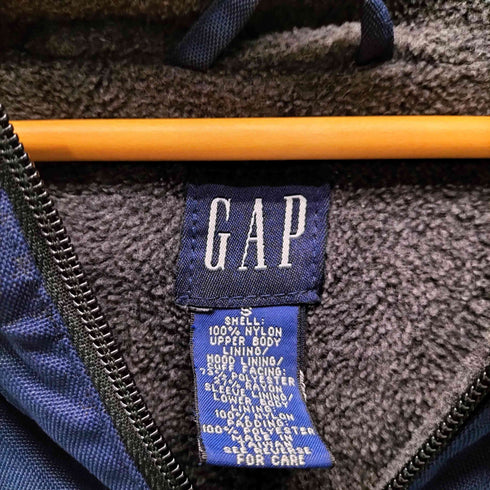 ギャップ Gap 00S 裏地キルティング 八の字ジップ ポケット アーム スィッチングカラー ハーフジップ アノラック パーカー ジャケット 裏地フリース メンズ import:S