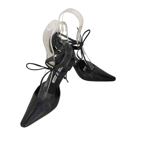 マノロブラニク MANOLO BLAHNIK イタリア製 ハイヒール ストラップ パンプス レディース 36 1/2