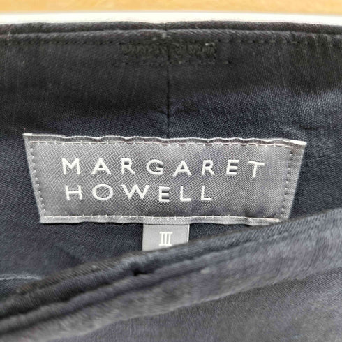 マーガレットハウエル MARGARET HOWELL DENSE FINE LINEN POPLIN 2タック ワイドトラウザー レディース JPN:3