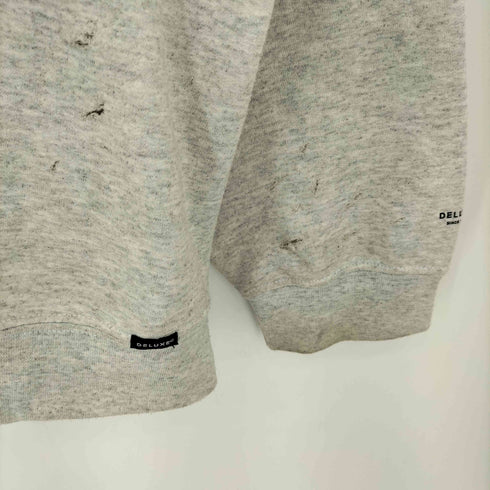 デラックス DELUXE ダメージ ダート加工 裏起毛 クルーネックスウェット トレーナー メンズ XL